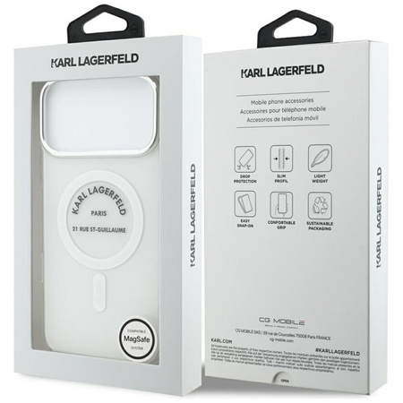ETUI DO IPHONE 17 PRO MAX do MAGSAFE KARL LAGERFELD ORYGINALNE BEZBARWNE
