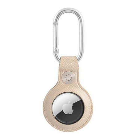 Guess Saffiano Script Dog Clip - AirTag Tasche (beige)