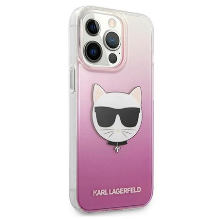 Karl Lagerfeld Choupette Head - pouzdro pro iPhone 13 Pro (růžové)