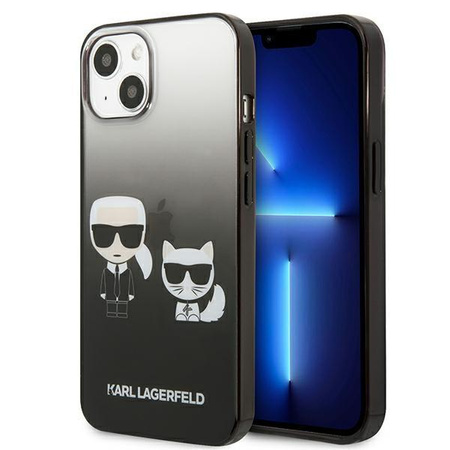 Karl Lagerfeld Gradient Ikonik Karl & Choupette - iPhone 13 Case (black)