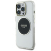 Guess IML Metallfarbener Kreis Klassisches Logo MagSafe - Gehäuse für iPhone 16 Pro Max (schwarz)