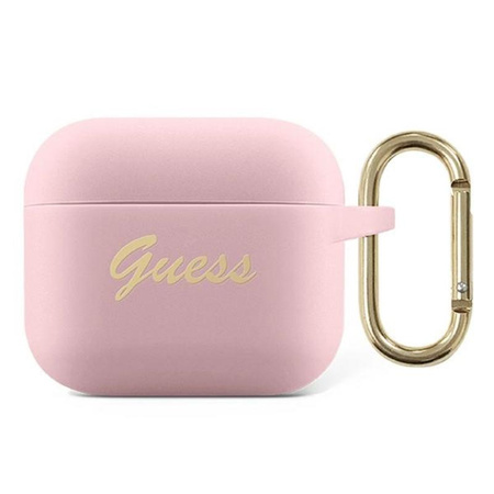 Guess Silicone Vintage Script - Airpods 3 Case (pink)