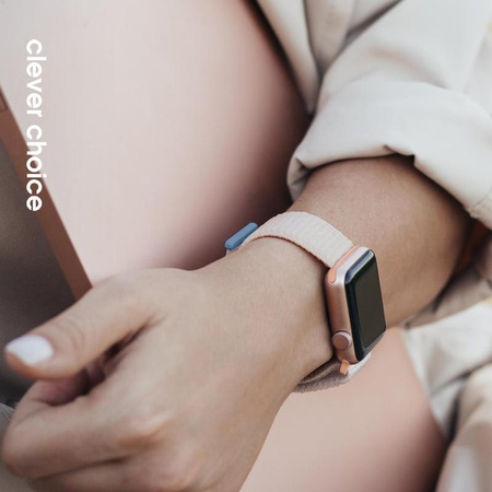 Crong Nylon - Cinturino sportivo per Apple Watch 38/40/41/42 mm (Starlight)