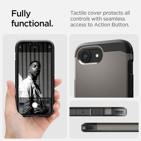 Spigen Tough Armor MagSafe - Hülle für iPhone 16e (Gunmetal)