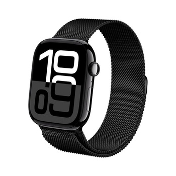 Crong Milano Steel - Stainless Steel Strap for Apple Watch 38/40/41/42 mm (Black)