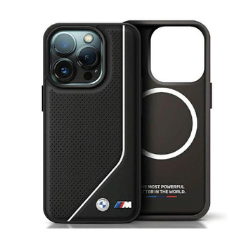 BMW Perforované pouzdro Twisted Line MagSafe - iPhone 15 (černé)
