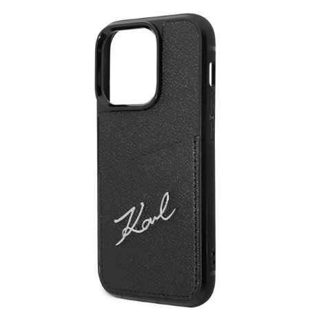 Karl Lagerfeld Signature Logo Cardslot - pouzdro pro iPhone 14 Pro Max (černé)