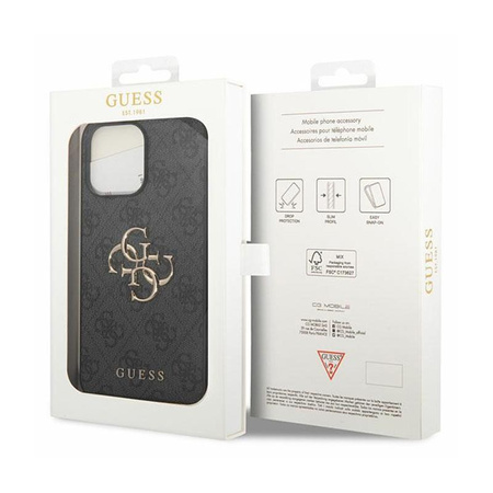 Guess 4G Big Metal Logo - pouzdro pro iPhone 15 Pro (šedé)