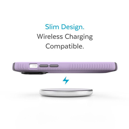 Speck Presidio2 Grip - Coque antidérapante pour iPhone 14 Pro Max (Spring Purple / Cloudygrey / White)