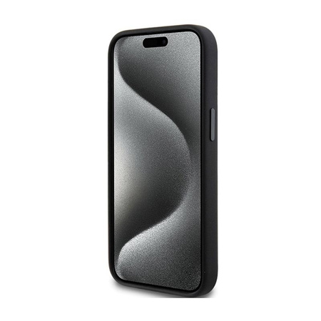 Karl Lagerfeld Silikon Choupette Metall Pin - iPhone 15 Hülle (schwarz)