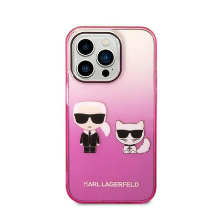 Karl Lagerfeld Gradient Ikonik Karl & Choupette - Etui iPhone 14 Pro Max (różowy)