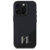 Karl Lagerfeld Silicone Shadow Metal Initial MagSafe - pouzdro pro iPhone 16 Pro (černé)