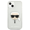 Karl Lagerfeld Karl's Head Glitter - Coque pour iPhone 13 mini (argent)