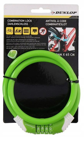 Dunlop - anti-theft bicycle clasp with code (green)