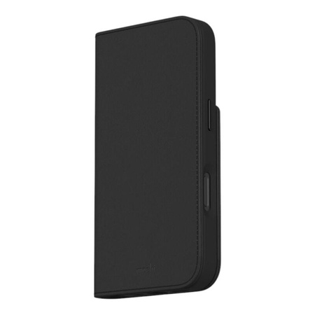 Moshi Overture MagSafe - Bőr 3 az 1-ben flip tok iPhone 16 Pro készülékhez (szénfekete)