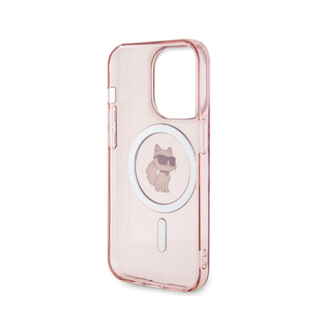 Karl Lagerfeld IML Choupette MagSafe - pouzdro na iPhone 15 Pro (růžové)