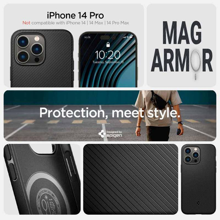 Spigen Mag Armor - Gehäuse für iPhone 14 Pro (Schwarz)