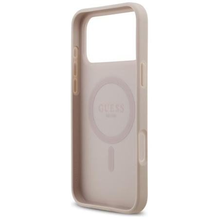 ETUI DO IPHONE 17 PRO MAX do MAGSAFE GUESS ORYGINALNE RÓŻOWE SKÓRZANE MODNE