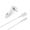 Borofone - chargeur de voiture 2x USB Câble Lightning inclus, blanc