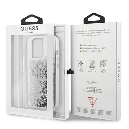 Guess Liquid Glitter 4G Big Logo - iPhone 13 Pro Max Case (silver)