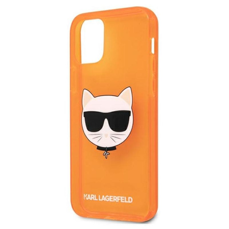 Karl Lagerfeld Choupette Head - iPhone 12 / iPhone 12 Pro Tasche (fluo orange)