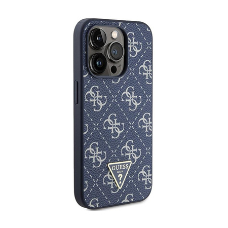 Guess 4G Triangle Metal Logo - pouzdro pro iPhone 15 Pro (modré)