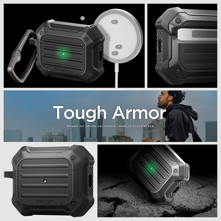 Spigen Tough Armor MagSafe - Gehäuse für Apple AirPods Pro 1 / 2 (Schwarz)