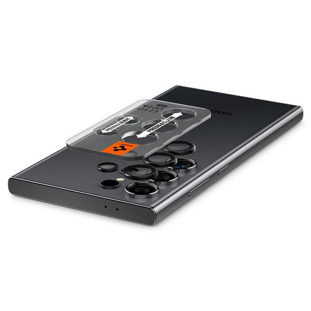 Spigen Optik Pro GLAS.TR EZ Fit Camera Protector 2-Pack - Objektivschutzglas für Samsung Galaxy S24 Ultra (2 Stück) (Schwarz)