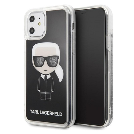 Karl Lagerfeld Iconic Glitter - iPhone 11 tok (fekete)