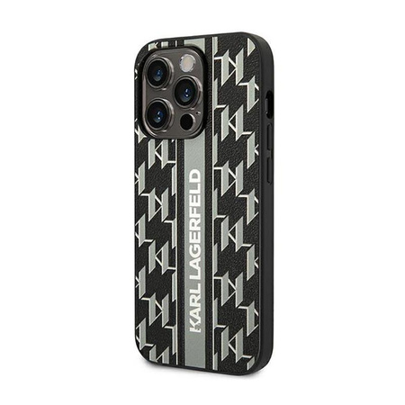 Karl Lagerfeld Monogram Stripe - iPhone 14 Pro Tasche (grau)