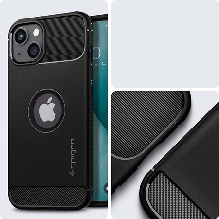 Spigen Rugged Armor - tok iPhone 13 készülékhez (fekete)