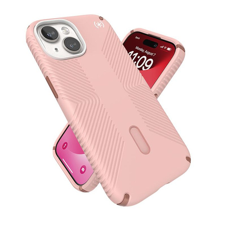 Speck Presidio2 Grip ClickLock & MagSafe - Coque iPhone 16e / iPhone 15 / iPhone 14 / iPhone 13 (Dahlia Pink / Rose Copper)