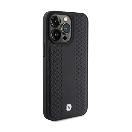BMW Leather Diamond Pattern - Étui pour iPhone 15 Pro Max (noir)