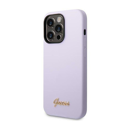 Guess Silicone Vintage - Hülle für iPhone 14 Pro (Lila)