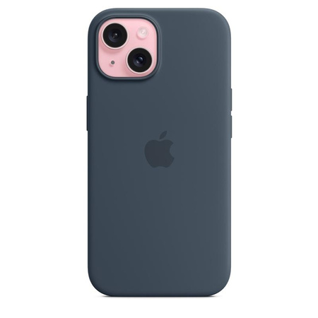 Apple Silikonhülle - Silikonhülle mit MagSafe für iPhone 15 (Storm Blue)