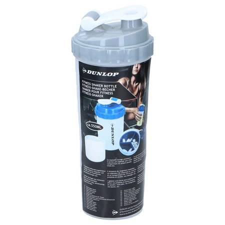 Dunlop - Shaker sports bottle with convenient closure 550 ml (gray)