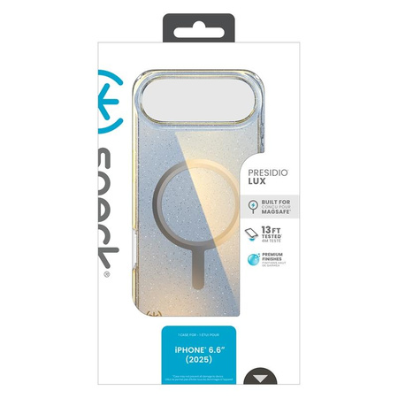 Speck Presidio Lux MagSafe - iPhone Air Tasche (Hyper Mirror Glitter / Silber Metallic)