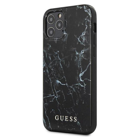 Guess Marble - pouzdro pro iPhone 12 Pro Max (černé)