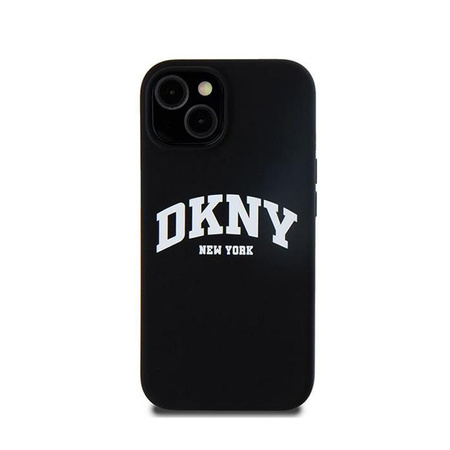 DKNY Liquid Silicone White Printed Logo MagSafe - iPhone 14 / 15 / 13 Case (noir)