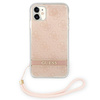 Guess 4G Print Cord - Etui ze smyczką iPhone 11 (Pink)