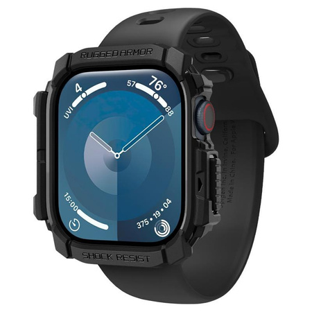 Spigen Rugged Armor - Étui pour Apple Watch 10 46 mm (Noir mat)