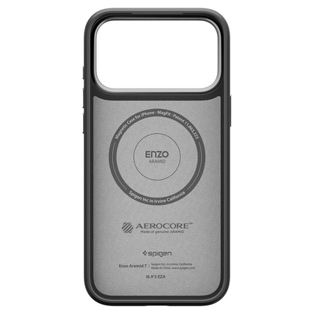 Spigen Enzo Aramid T Mag MagSafe - Etui do iPhone 17 Pro (Black/Silver)