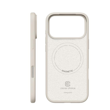 SILICONE MAGSAFE ETUI FOR IPHONE 17 PRO Crong BEige MAGNETIC CASE
