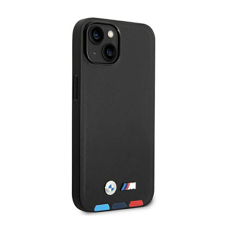 BMW bőr Hot Stamp Tricolor MagSafe - iPhone 14 tok (fekete)