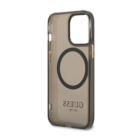 Guess Gold Outline Transluzent MagSafe - iPhone 13 Pro Tasche (schwarz)