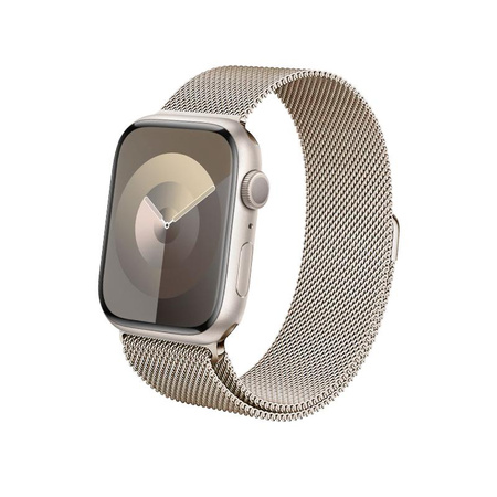 Crong Milano Steel - Rozsdamentes acél szíj Apple Watch-hoz 38/40/41/42 mm (pezsgő)