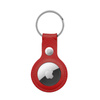 Crong Leather Case with Key Ring - Leather key ring for Apple AirTag (red)