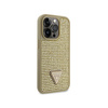 Guess Rhinestone Triangle - Coque iPhone 14 Pro (Or)