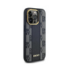 DKNY Leather Checkered Mono Pattern MagSafe - Hülle für iPhone 14 Pro (Schwarz)
