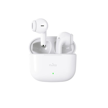 PURO PLAY 5.0 TWS - V5.0 Bluetooth vezeték nélküli fejhallgató töltőtokkal (fehér)